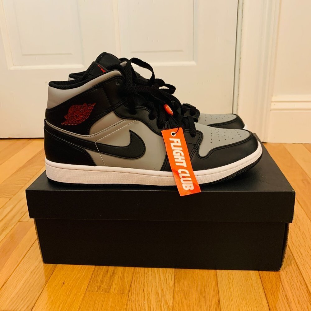 New Nike Air Jordan 1 Retro Mid Shadow Red Black Grey Basketball Mens Size